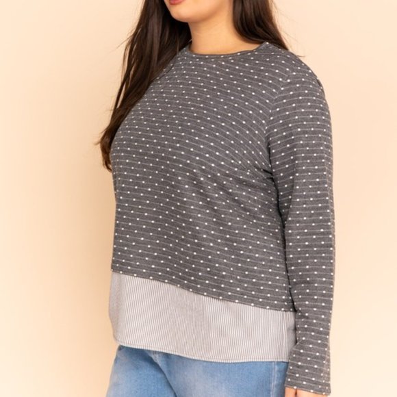 Dotted Layered Look Top NWT - Picture 2 of 6